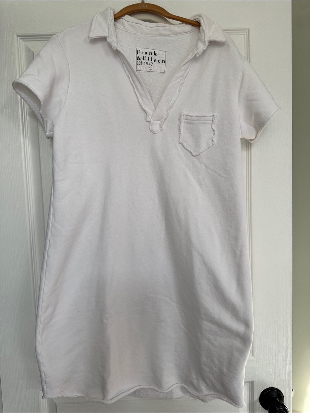 Frank & Eileen White  Triple Fleece Short-Sleeve Polo Dress